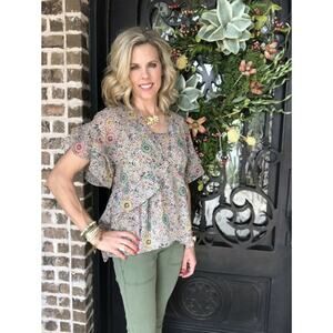 Cabi Poet Folklore Floral Blouse